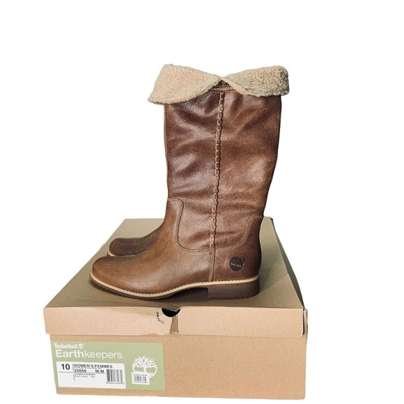 Timberland Shoreham Earthkeepers Shearling Fold Down Boots Womens Size 10 $290 - Picture 3 of 16